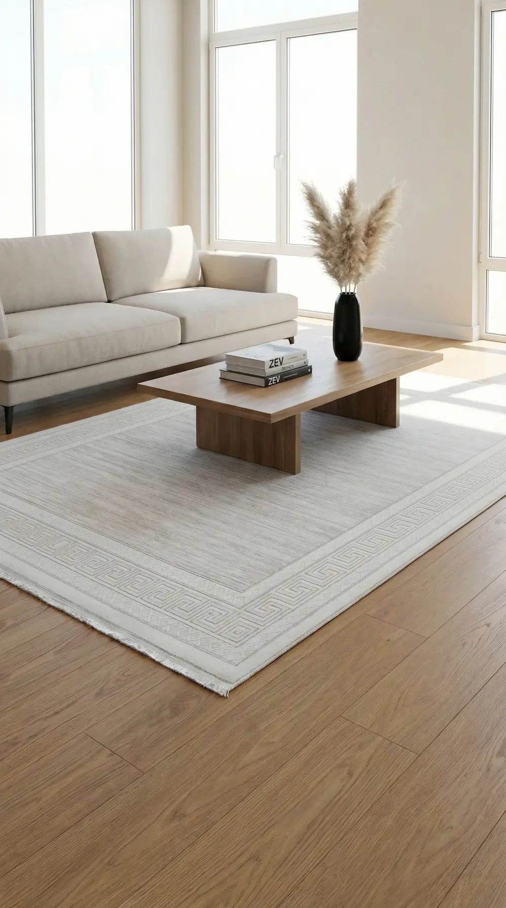 Zev Halı Prime PR015 | Krem Versace Desenli Modern Halı 160x230