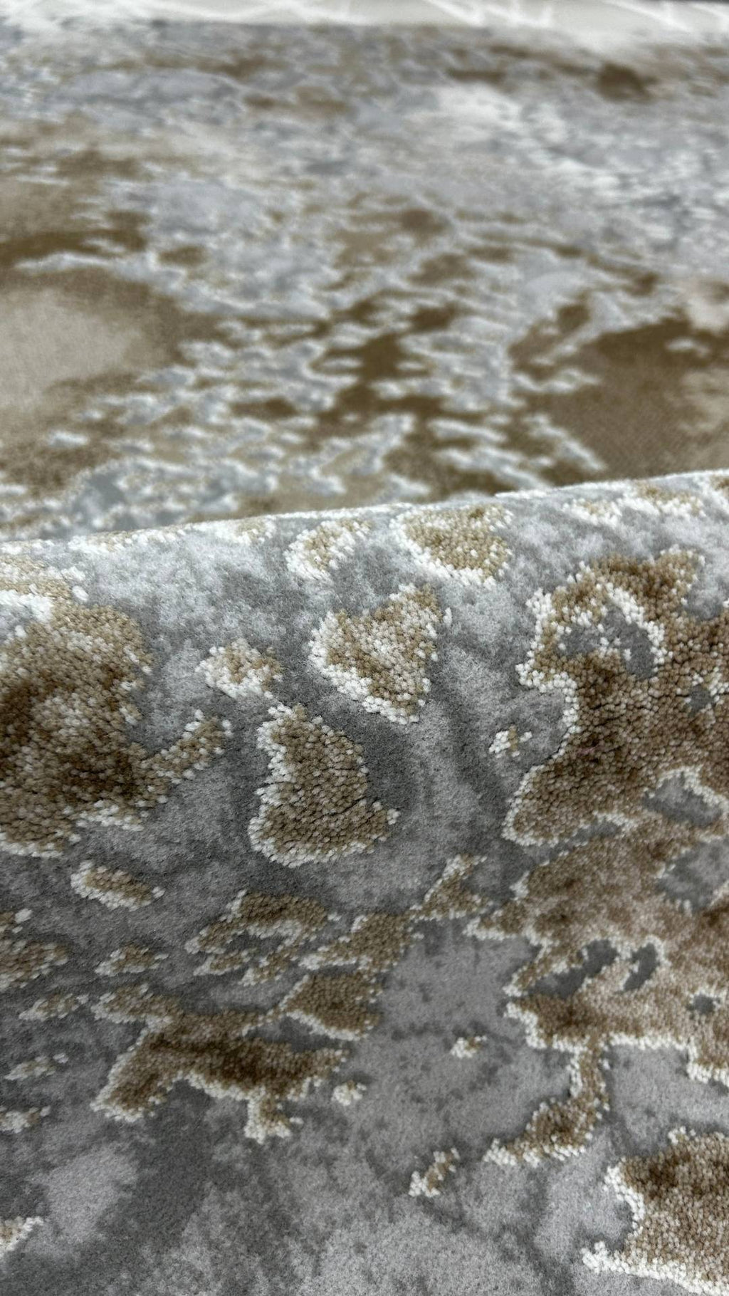 Zev Stone Serisi: Kahve Gri Mermer Desen  Akrilik Salon Halısı - %60 Outlet Fırsatı st012 150x230