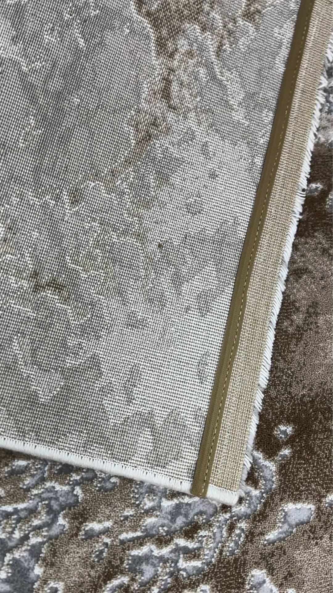 Zev Stone Serisi: Kahve Gri Mermer Desen  Akrilik Salon Halısı - %60 Outlet Fırsatı st012 150x230