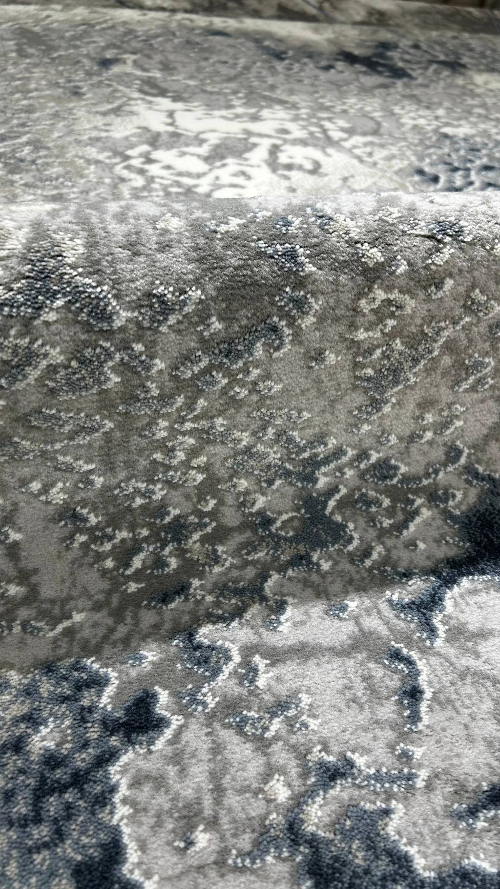 Zev Stone Serisi: Lacivert Soyut Mermer Akrilik Oturma Odası Halısı st015 150x230