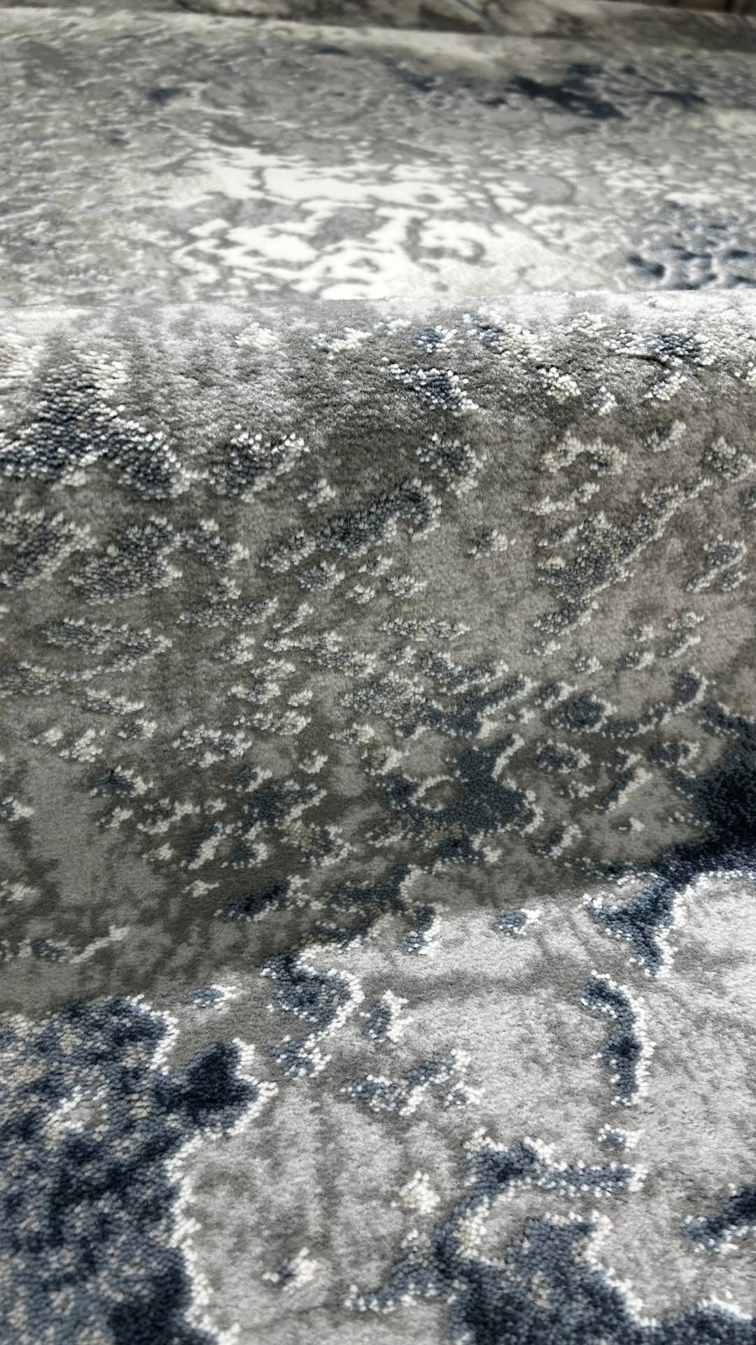 Zev Stone Serisi: Lacivert Soyut Mermer Akrilik Oturma Odası Halısı st015 150x230