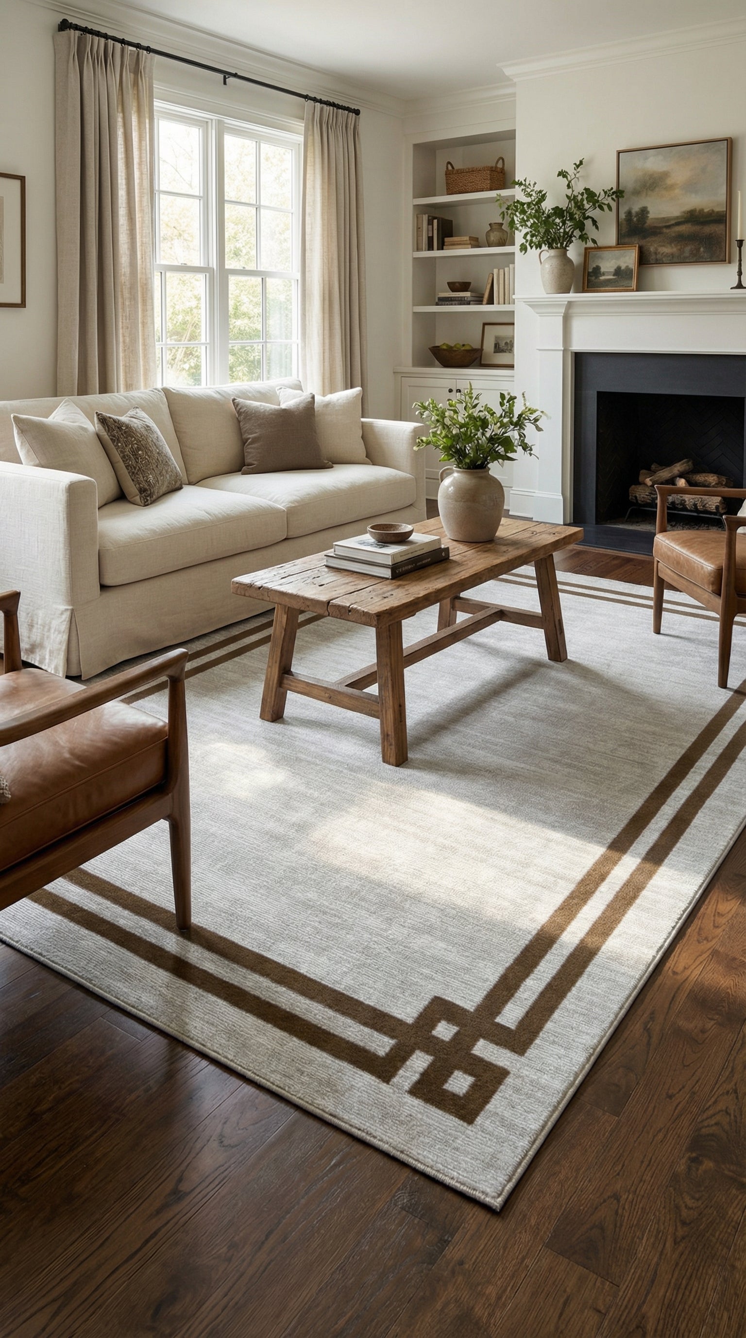 Zev Stone Serisi: %60 İndirimle Modern Bordürlü Akrilik Fırsatı st007 Kahve 150x230