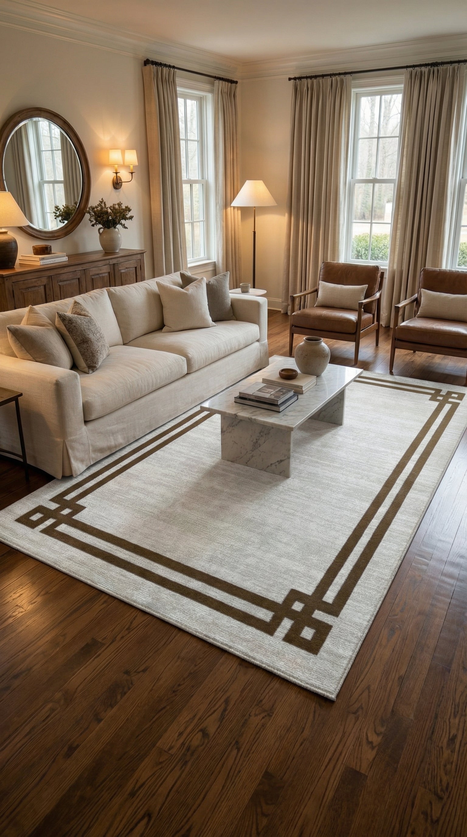 Zev Stone Serisi: %60 İndirimle Modern Bordürlü Akrilik Fırsatı st007 Kahve 150x230