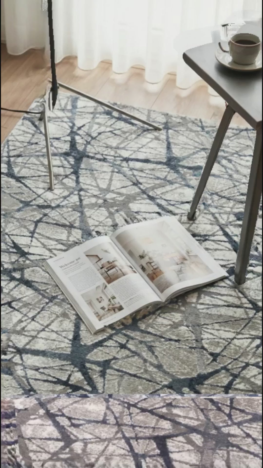 سلسلة زيف ستون: سجادة أكريليك عصرية مخططة بنمط فوضوي - خصم 60% على منتجات التخفيضات st009 أزرق داكن 150x230