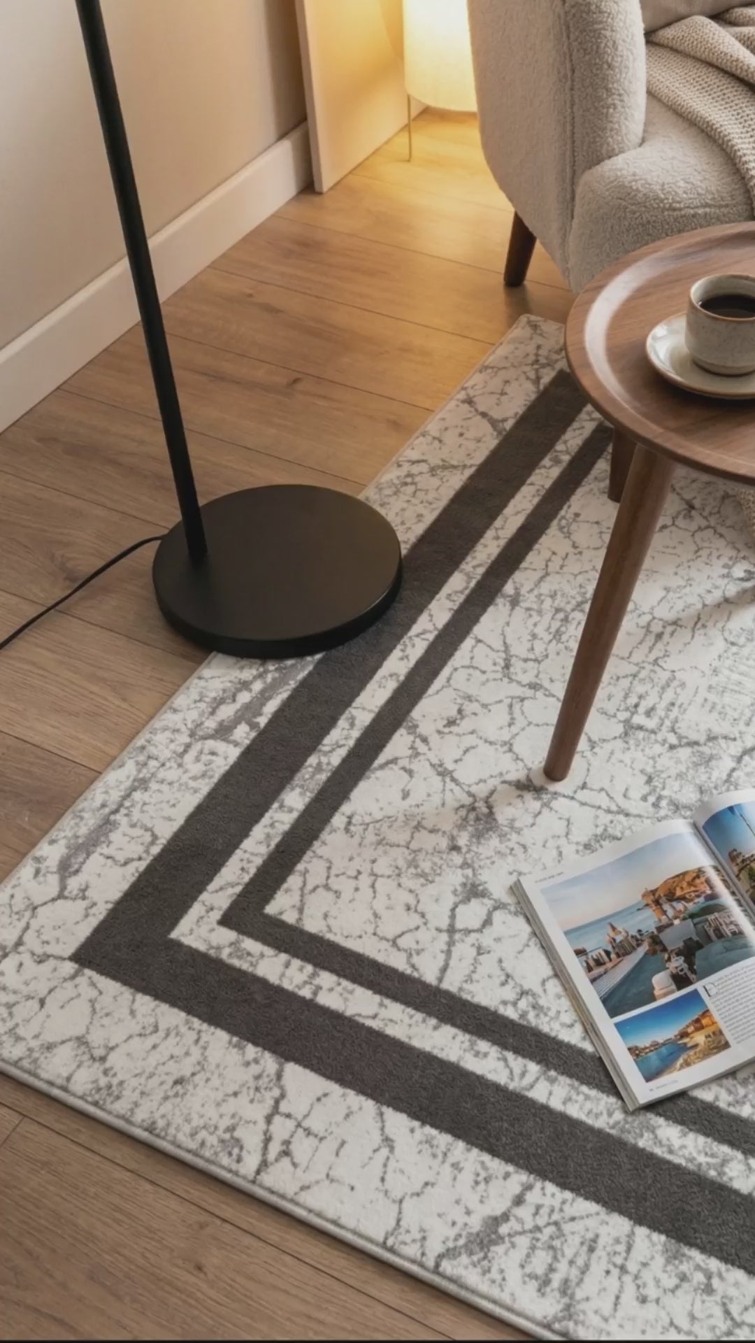 Zev Halı Stone Serisi Akrilik Halı St001 Gri 150x230