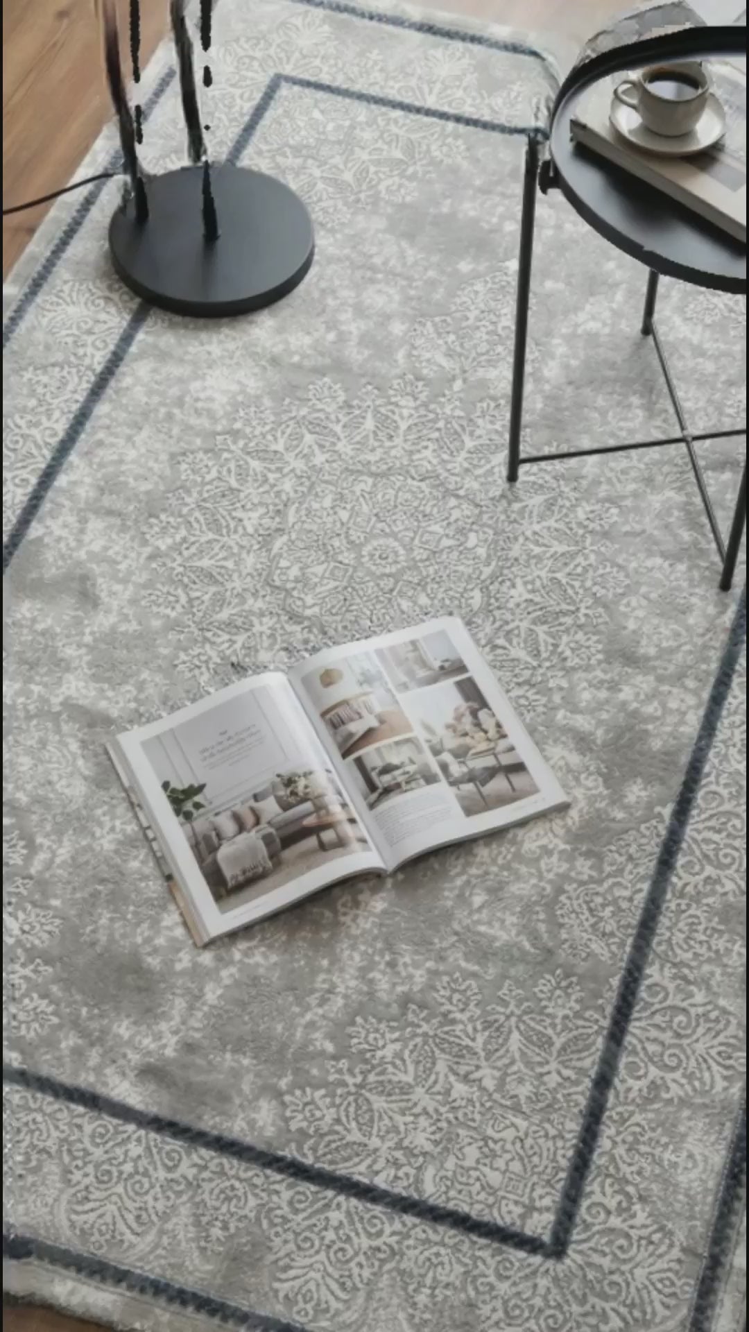 Zev Halı Stone Serisi Vintage Göbekli Akrilik Halı Keçeleşmez St002 Gri 150x230