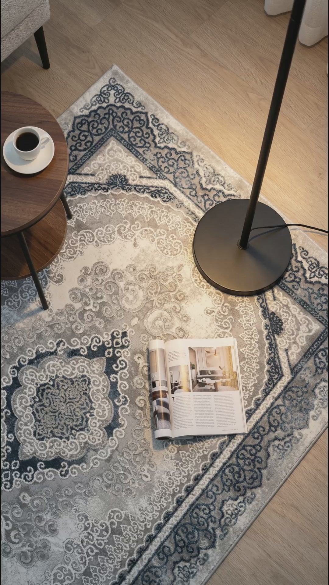 Zev Halı Stone Serisi Klasik Göbekli Akrilik Halı Outlet St004 Gri 150x230