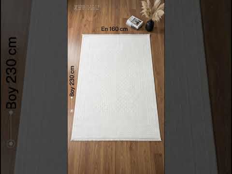 Zev Halı Prime PR024 Beyaz Kemik Geometrik Dokulu Lüks Modern Salon Halısı 160x230