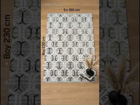 Zev Vogui Gri Antrasit Petek Desenli Geometrik Modern Halı VG042 160x230