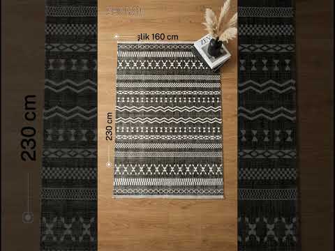 Zev Vogui Antrasit Çizgili Modern Geometrik Akrilik Modern Halı St034 160x230