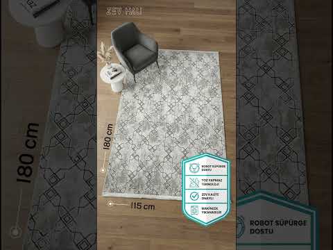 Zev Halı NK009 | Geometrik Kafes Desenli Makinede Yıkanabilir Kaymaz Taban Modern Halı