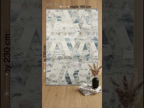 Zev Vogui Mavi Pas Rengi Geometrik Akrilik Modern Halı St035 160x230