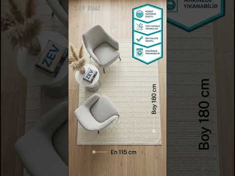 Zev Halı NK010 | %100 Pamuk Dokulu Kare Desenli Modern Kilim Halı 115x180