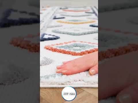 Zev Carpet Colorium Multi-Color Ethnic Scandinavian Loop Custom Size Fringed Rug CL02