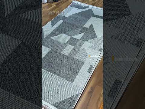 Zev Halı Sisal Vizon Geometrik Bloklu Makinede Yıkanabilir Kaymaz Salon Mutfak Halısı ZS03