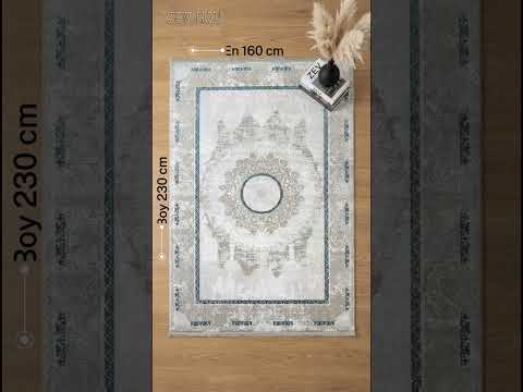 Zev Halı Vogui Mavi Gri Göbekli Vintage Görünümlü Salon Halısı St038 160x230