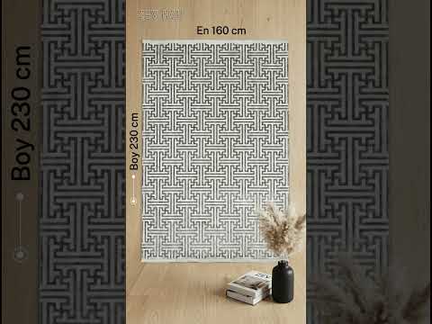 Zev Vogui Antrasit Gri Labirent Desenli Modern Mimari Tasarım Halı VG045 160x230