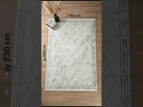 Zev Halı Prime PR003 Beyaz Gri Çerçeveli Geometrik Toz Yapmaz Halı 160x230