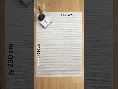 Zev Halı Prime  PR001 Krem Kendinden Çizgili Toz Yapmaz Halı 160x230