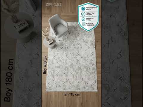 Zev Halı NK003 | 115x180 Makinede Yıkanabilir Geometrik Kafes Desenli Modern Halı