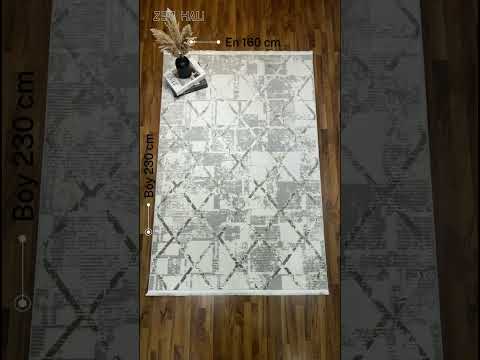 Zev Halı Prime PR013 Gri Eskitme Baklava Desenli Toz Yapmaz Halı 160x230