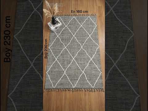 Zev Halı Prime PR010 | Antrasit Baklava Desenli Boho Halı 160x230