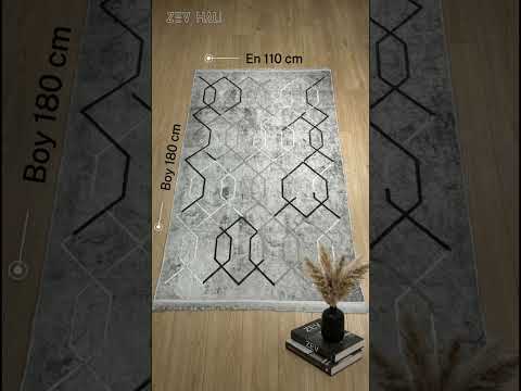 Zev Halı NK001 | 110x180 Pamuk Taban Özel Nakış İşleme Geometrik Modern Halı