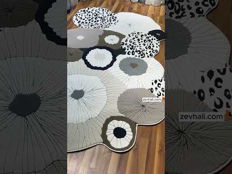Zev Halı Asimetrik Amorf Serisi Eklektik Leopar Desenli Tasarım Halı AS03
