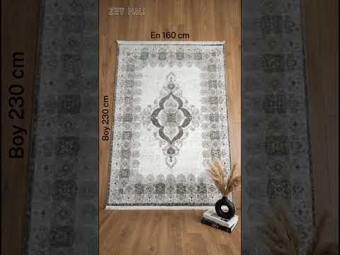 Zev Halı Prime PR025 Krem Vizon Madalyonlu Vintage Klasik Saray Halısı 160x230