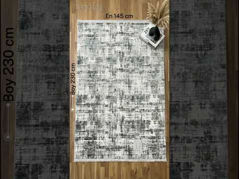 Zev Vogui Gri Mavi Endüstriyel Eskitme Modern Salon Halısı VG047 145x230