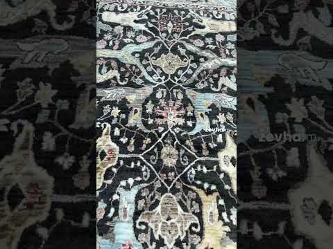 Zev Halı Nostalji Siyah Vintage Etnik Salon Halısı No:3