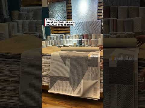 Zev Halı Sisal Vizon Geometrik Bloklu Makinede Yıkanabilir Kaymaz Salon Mutfak Halısı ZS03