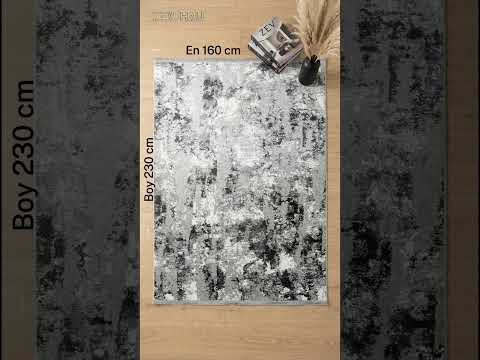 Zev Vogui Serisi Gri Antrasit Soyut Desenli Modern Salon Halısı st036 160x230