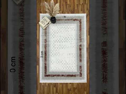 Zev Halı Prime PR008 Gri Kiremit Çerçeveli Damalı Toz Yapmaz Halı 160x230