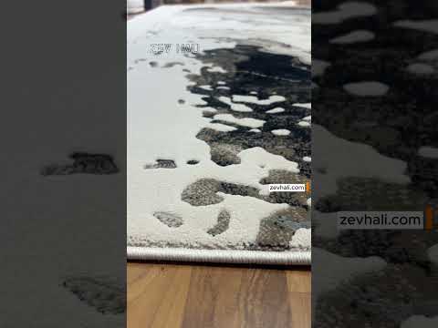 Zev Halı Asimetrik Amorf Serisi  Mermer Desenli Yıkanabilir Dokuma Taban Halı AS01