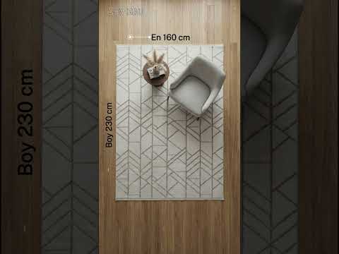 Zev Halı Prime PR012 Krem Parlak Geometrik Çizgili Toz Yapmaz Halı 160x230