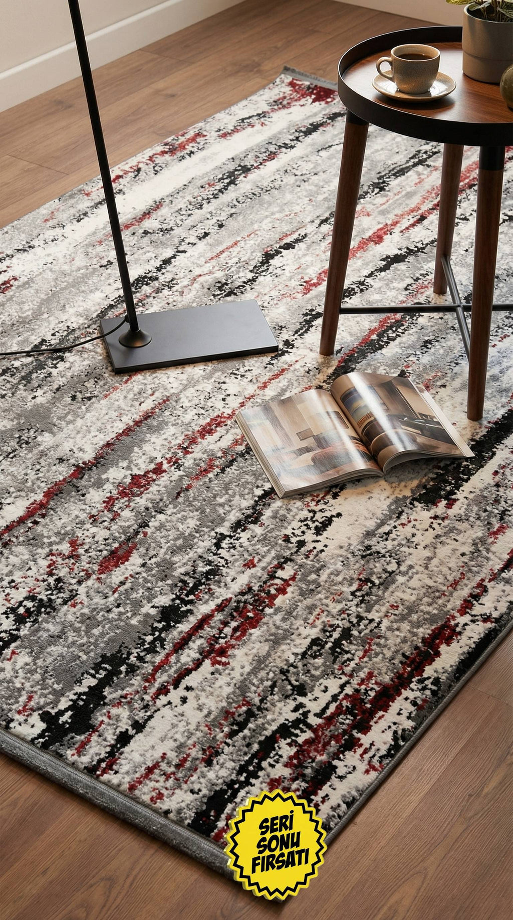 Zev Halı Dark Serisi: Modern Vintage Akrilik Salon Mutfak Halısı - %60 İndirimli Outlet Zümrüt Siyahı st016 160x230 | Modern Halı | Zev Halı