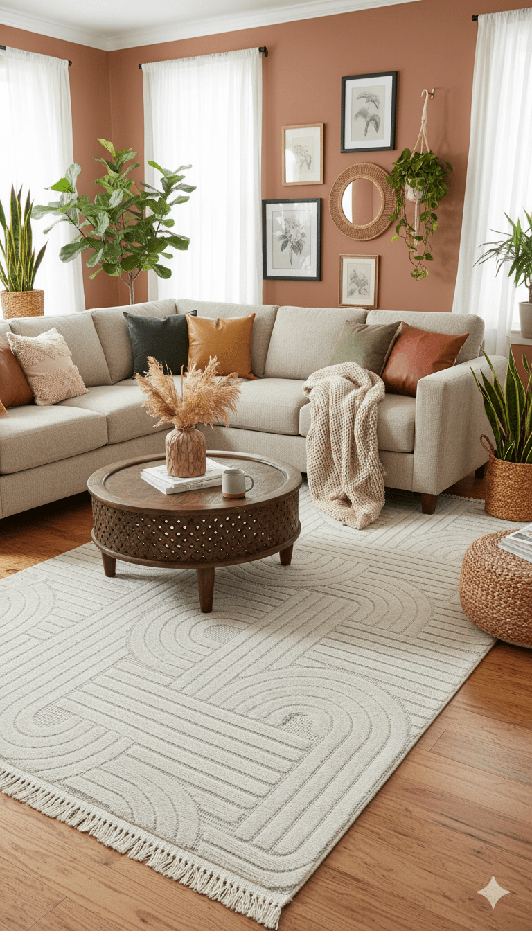 Bohem Tarzı İskandinav Halı 160x230 4 m²