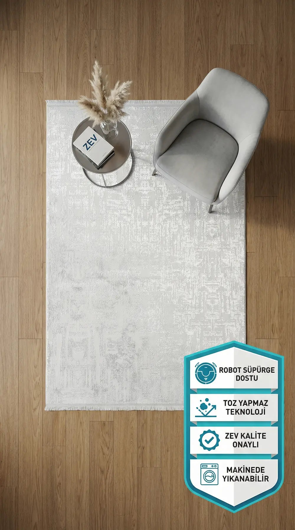 Zev Halı NK007 | Saten Bambu Serisi Parlak Tuşe İpeksi Modern Lüks Halı