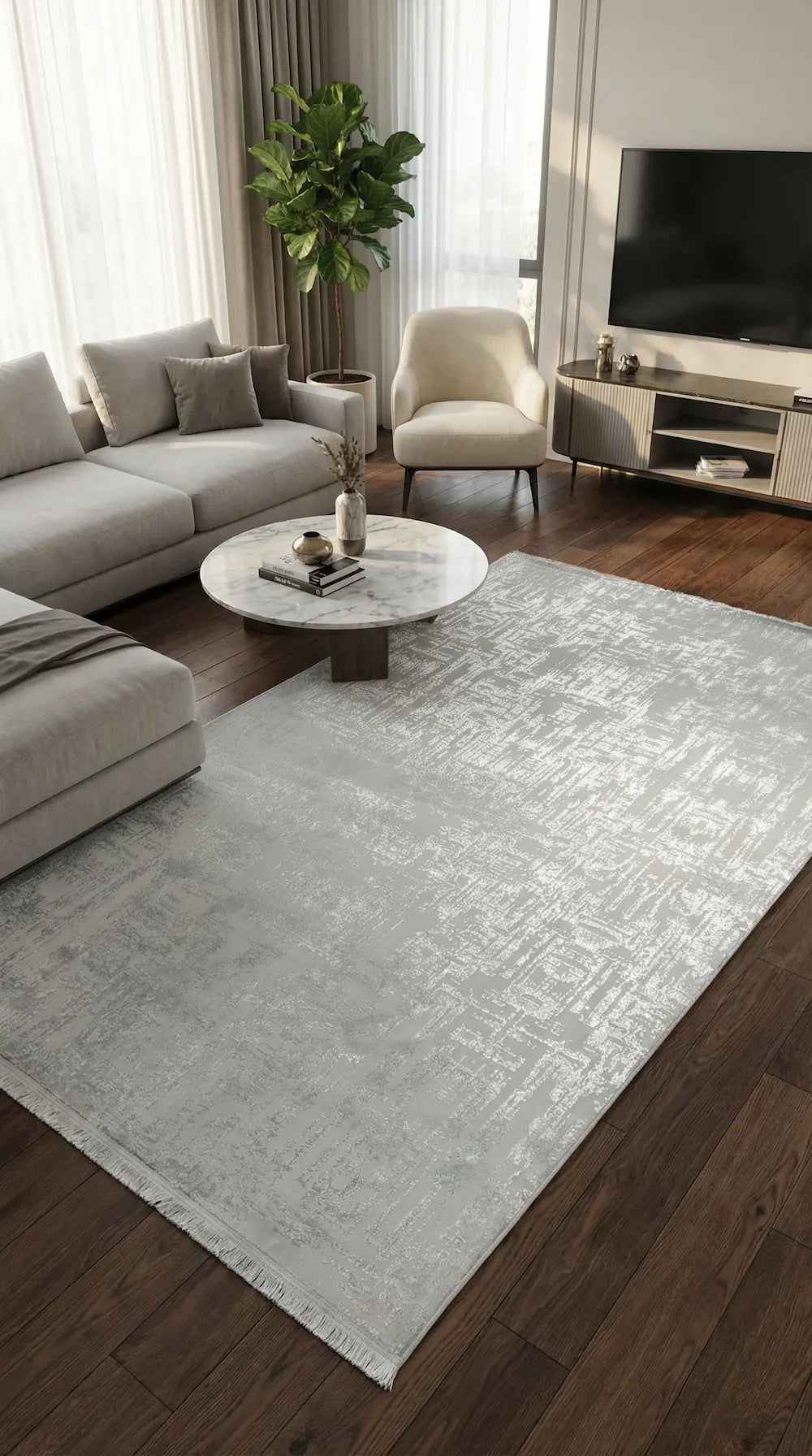 Zev Halı NK007 | Saten Bambu Serisi Parlak Tuşe İpeksi Modern Lüks Halı