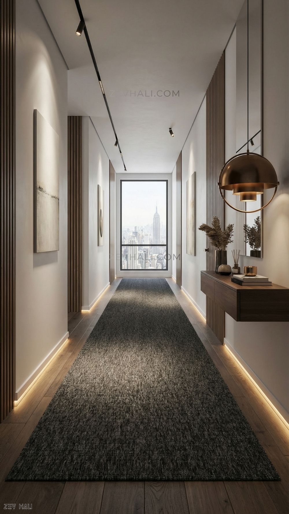 Zev Halı Keten Gece Siyahı 400 CM En Özel Kesim Salon Halısı - Sınır Tanımayan Formlar | Jüt Hasır Halılar | Zev Halı