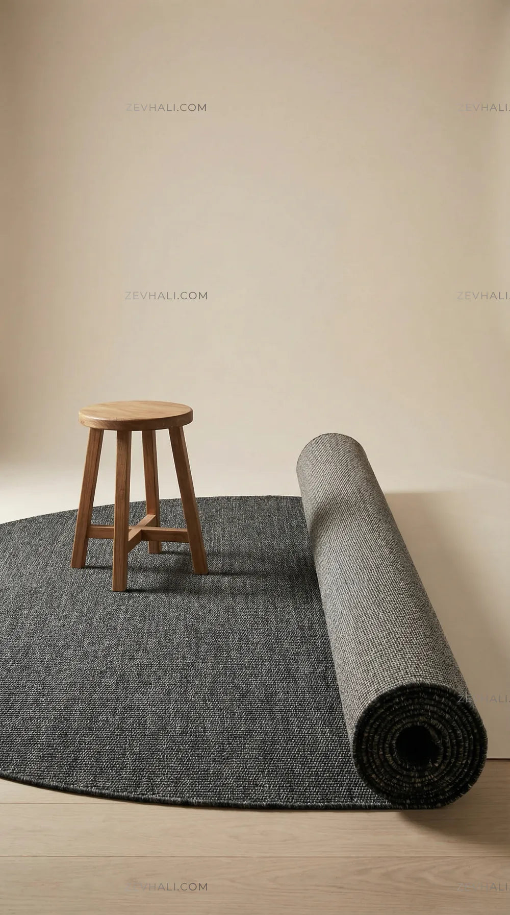 Zev halı Zeminlerinizde Mimari Bir Başyapıt: Zev Keten 400 CM Siyah Serisi Özel Ölçü | Jüt Hasır Halılar | Zev Halı