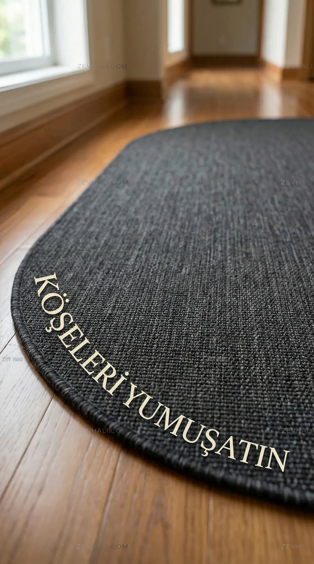 Zev halı Zeminlerinizde Mimari Bir Başyapıt: Zev Keten 400 CM Siyah Serisi Özel Ölçü | Jüt Hasır Halılar | Zev Halı