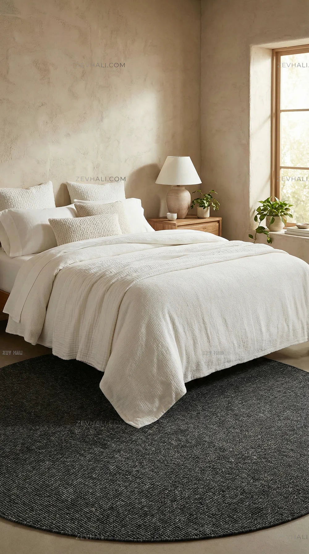 Zev halı Zeminlerinizde Mimari Bir Başyapıt: Zev Keten 400 CM Siyah Serisi Özel Ölçü | Jüt Hasır Halılar | Zev Halı