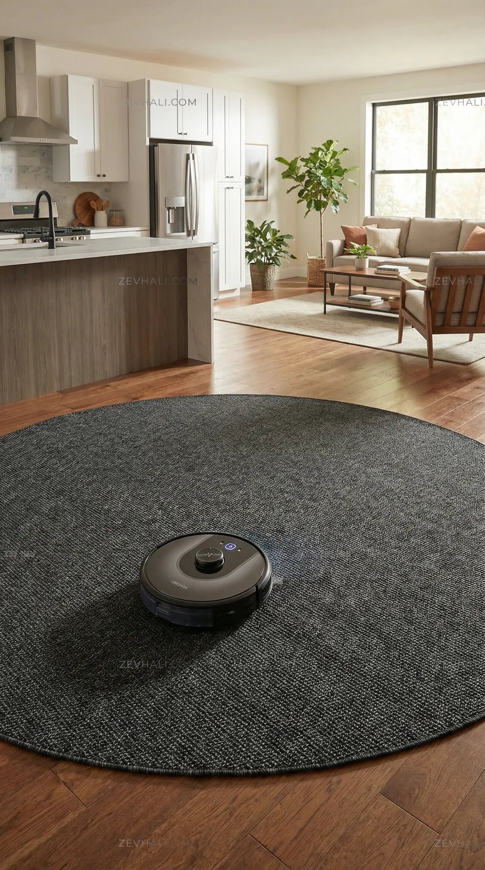 Zev halı Zeminlerinizde Mimari Bir Başyapıt: Zev Keten 400 CM Siyah Serisi Özel Ölçü | Jüt Hasır Halılar | Zev Halı