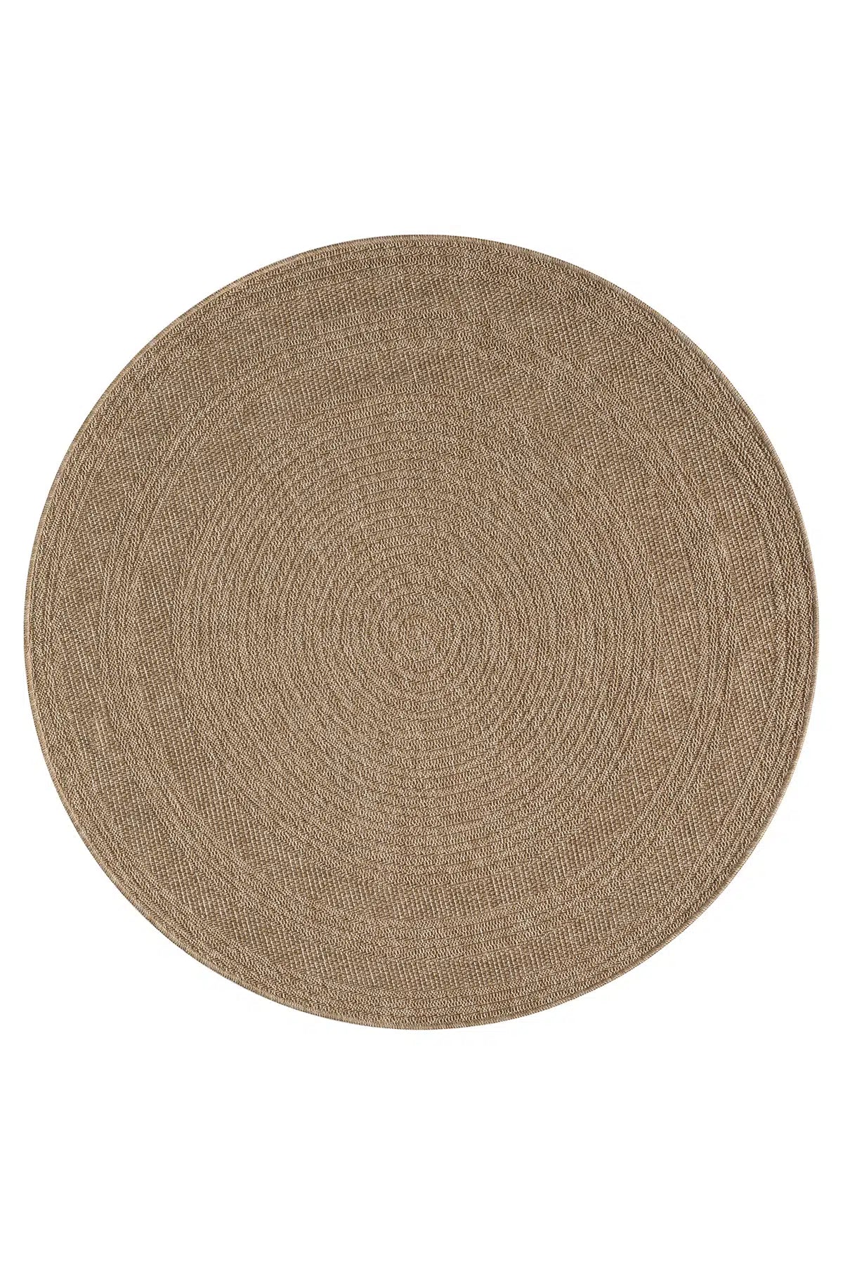 Zev Keten: Yuvarlak Kesim Jüt Görünümlü Halı - Odak Noktası Yaratın