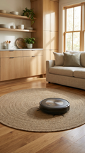 Zev Keten: Yuvarlak Kesim Jüt Görünümlü Halı - Odak Noktası Yaratın