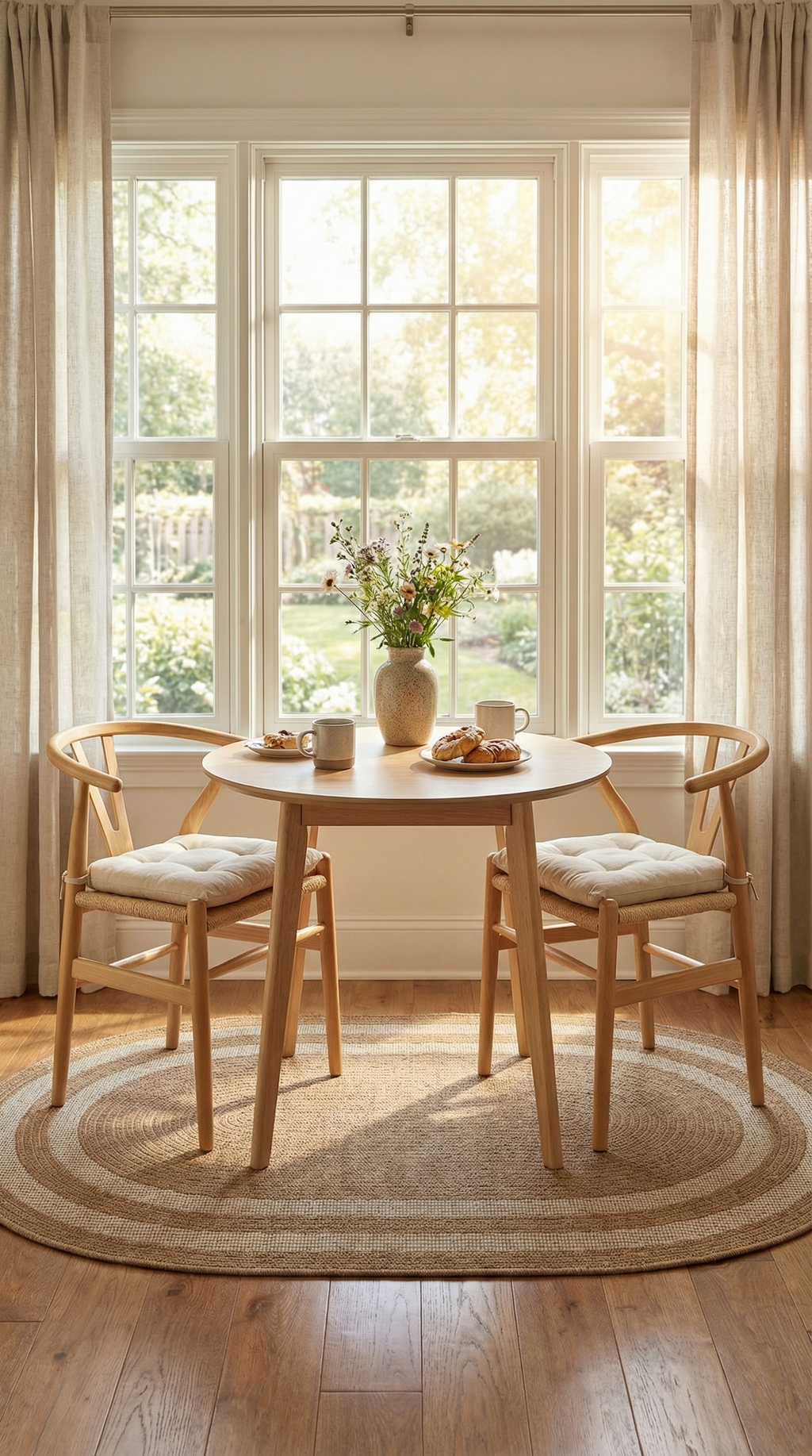 Zev Keten: Özel Oval Şekilli Modern Yolluk Halı - Toprak Tonları