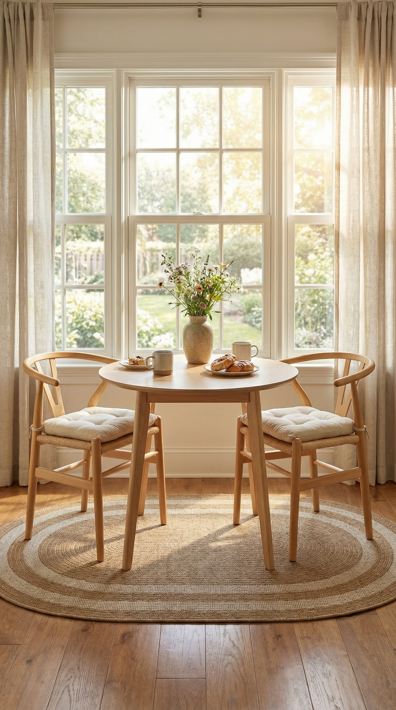 Zev Keten: Özel Oval Şekilli Modern Yolluk Halı - Toprak Tonları