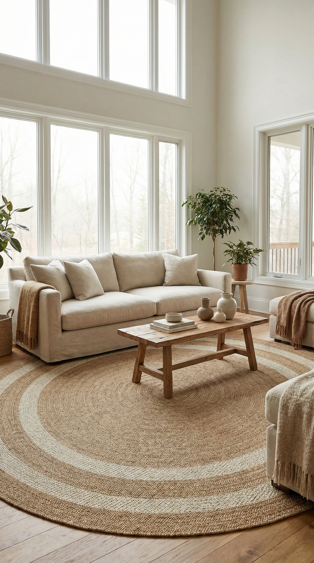 Zev Keten: Sanatsal Köşeler İçin İdeal Yuvarlak Dekoratif Halı